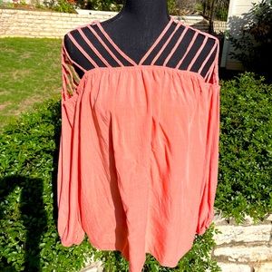 Coral, long sleeve, Blouse, size L